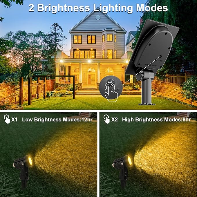 Solar Spot Lights Outdoor, 2 Pack Solar Landscape Spotlights IP65 Waterproof - Image 5