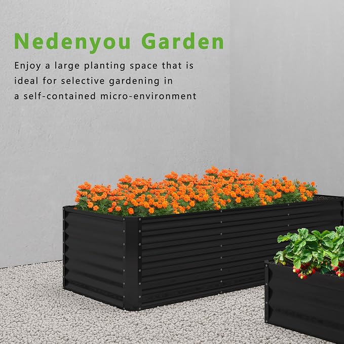 8x4x2FT Galvanized Raised Garden Bed, Planter Raised Beds-Metal Garden Box - Image 5