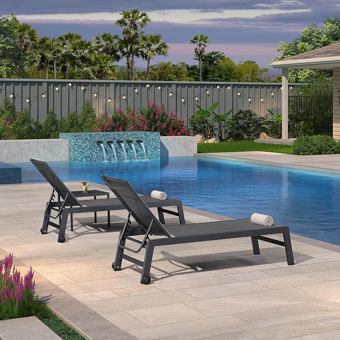 PURPLE LEAF Outdoor Patio Chaise Lounge Chair Set of 2 Chair - Image 7