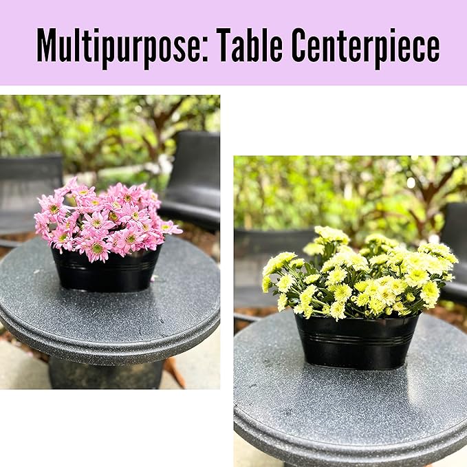 LaLaGreen Rail Planter Outdoor Plants Black Metal Iron Hanging Flower Pots Deck - Image 9
