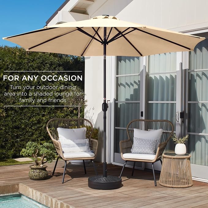 Best Choice Products 10ft Outdoor Table Compatible Steel Polyester Market Patio - Image 3