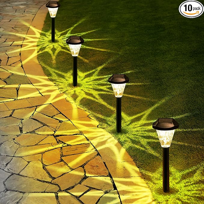 GIGALUMI 10 Pack Solar Lights Outdoor Waterproof, Outdoor Solar Lights by GIGALUMI