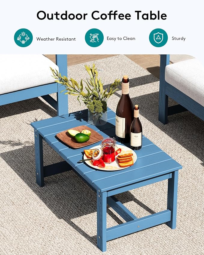 SERWALL 5 Pieces HDPE Outdoor Sofa Set - Image 5