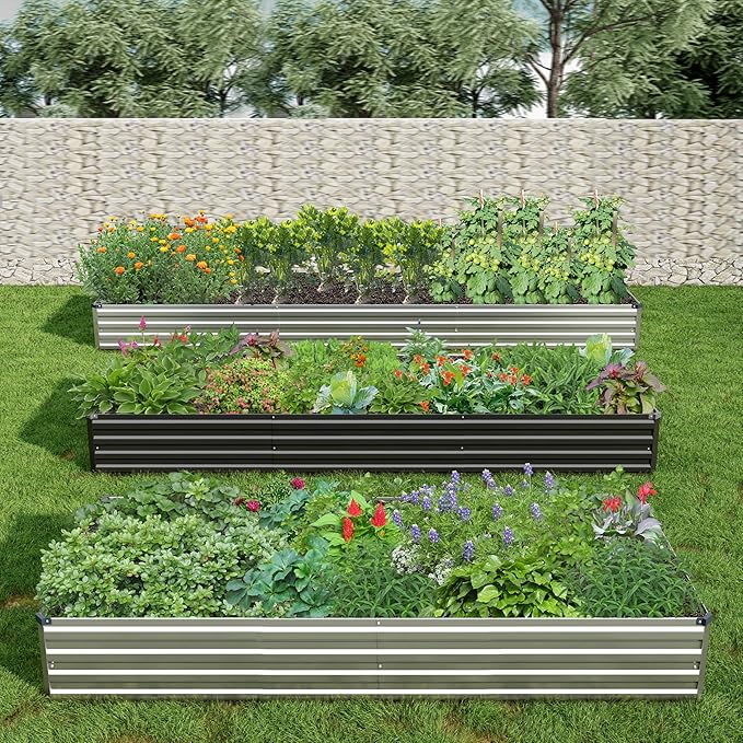 2PCS 7x3x1ft Galvanized Raised Garden Bed Kit, Metal Planter Box - Image 8
