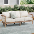 Merax 3 Seater Outdoor Acacia Wood Patio Sofa by Merax
