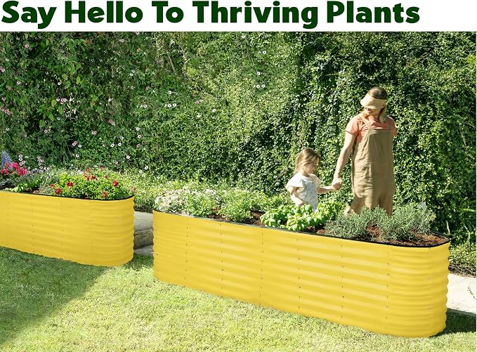 Plant & Plot Galvanized Raised Garden Beds Outdoor // 8×2×2 ft Planter Raised - Image 4