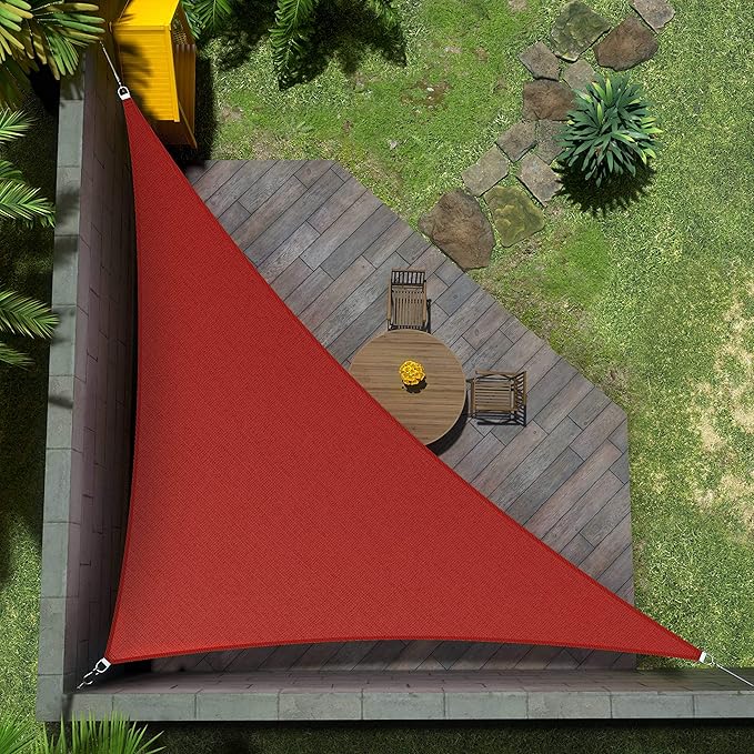 Amgo Custom Size 10' x 14' x 17.2' Red Right Triangle Sun Shade Sail Order to by Amgo
