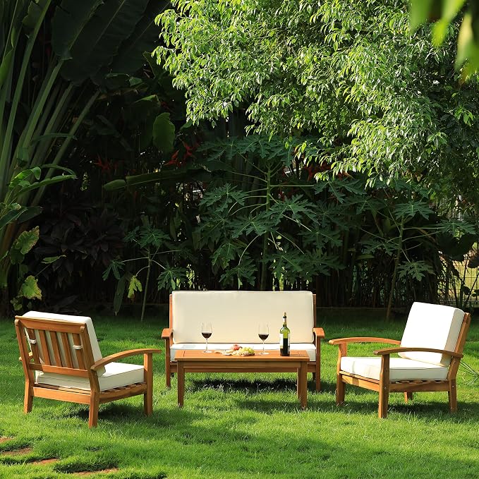 IDZO Laurent 800lbs Capacity Acacia Outdoor Loveseat, FSC Certified 2 Seater - Image 9