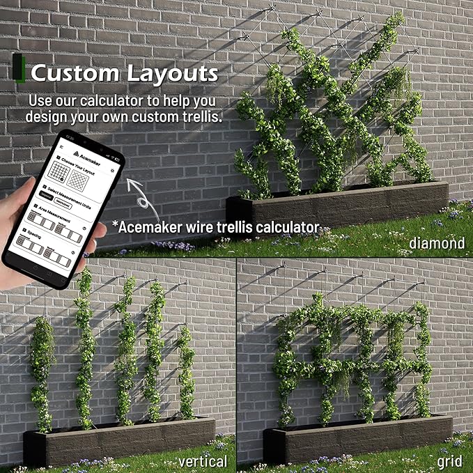 Wire Trellis for Climbing Plants Outdoor, 20-Set Wall Trellis Kit, T316 - Image 3