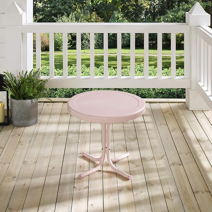 Crosley Furniture Griffith Weather Resistant Retro Metal Outdoor Side Table - Image 10