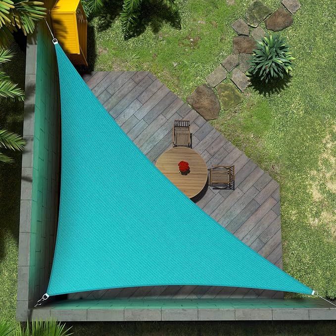 Amgo Custom Size 20' x 21' x 29' Turquoise Triangle Sun Shade Sail Order to by Amgo