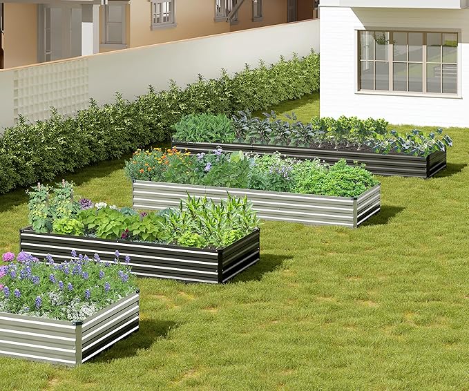2PCS 6x3x1ft Galvanized Raised Garden Bed Kit, Galvanized Planter Raised Garden - Image 7