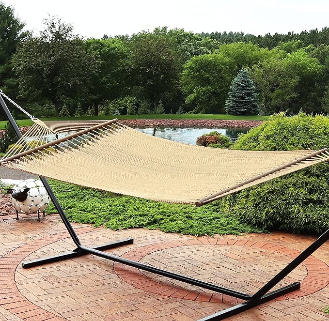 Sunnydaze Soft-Spun Polyester Rope Double Hammock - Image 7